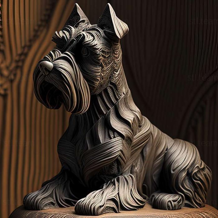 3D model Zwergschnauzer dog (STL)